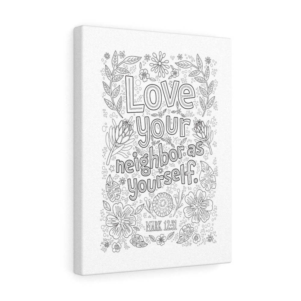 Scripture Sign Love Your Neighbor Mark 12:31 Bible Verse Canvas Christian Wall